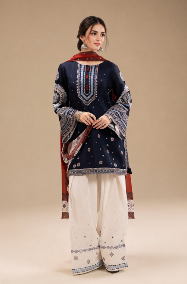 Midnight Mandala 3 Piece Heavy Embroidered Airjet Lawn Suit