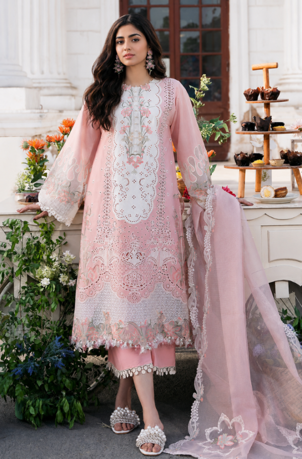 Blush Peony 3 Piece Luxury Embroidered Lawn Unstitched Suit