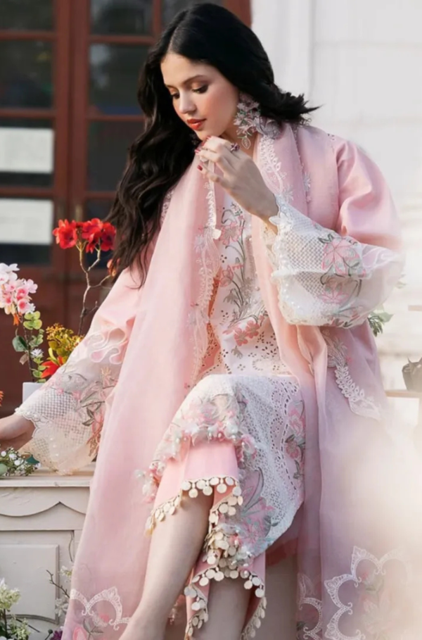 Blush Peony 3 Piece Luxury Embroidered Lawn Unstitched Suit