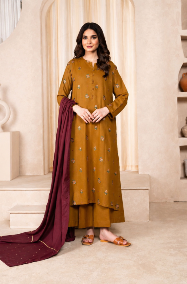 Deep Petrol 3 Piece Heavy Embroidered Airjet Lawn Suit