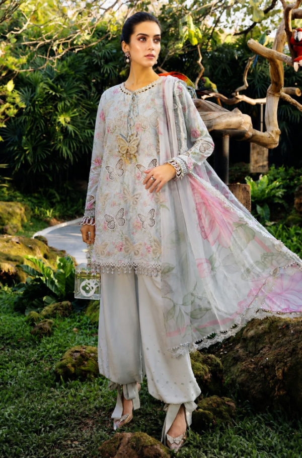 Ethereal Butterfly Luxury Chicken Kari Emb 3Pc Unstitched Suit