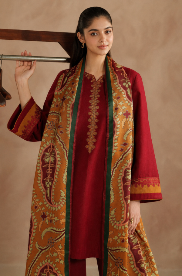 Sienna 3 Pc Heavy Embroidered Airjet Lawn Unstitched Suit