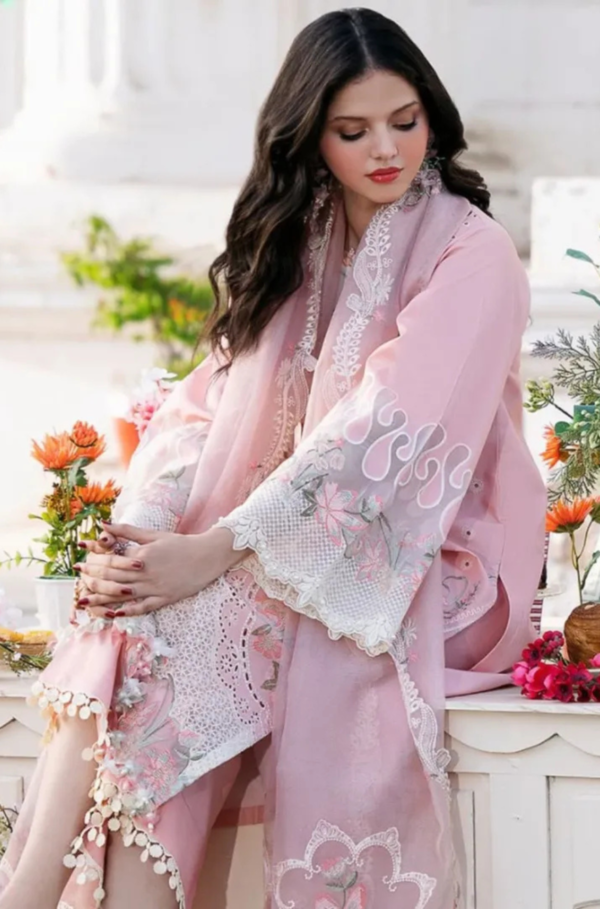 Blush Peony 3 Piece Luxury Embroidered Lawn Unstitched Suit