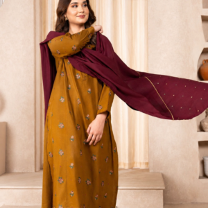 Deep Petrol 3 Piece Heavy Embroidered Airjet Lawn Suit