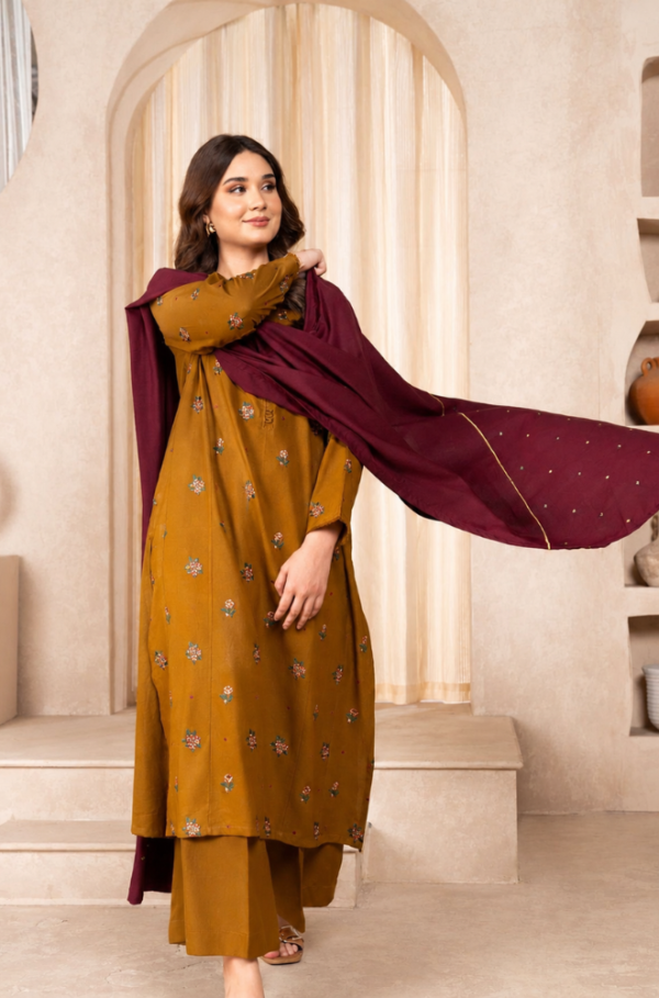 Deep Petrol 3 Piece Heavy Embroidered Airjet Lawn Suit