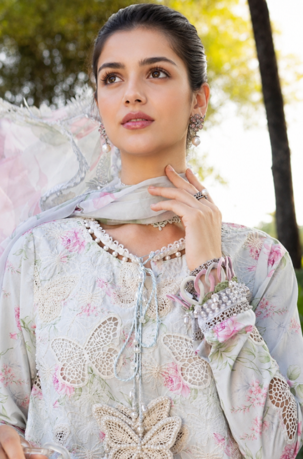 Ethereal Butterfly Luxury Chicken Kari Emb 3Pc Unstitched Suit