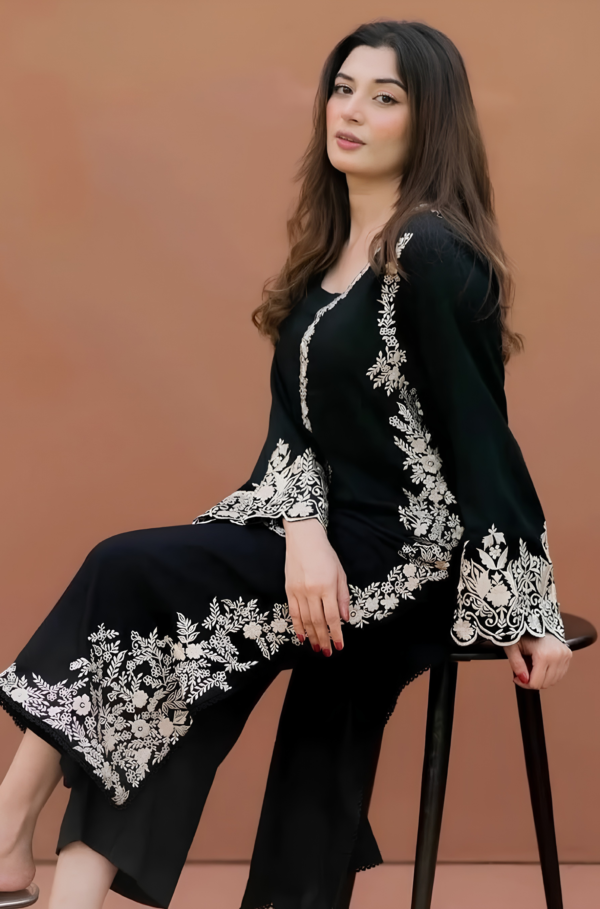 Midnight Noir Embroidered Summer Lawn 2 Pc Unstitched Suit