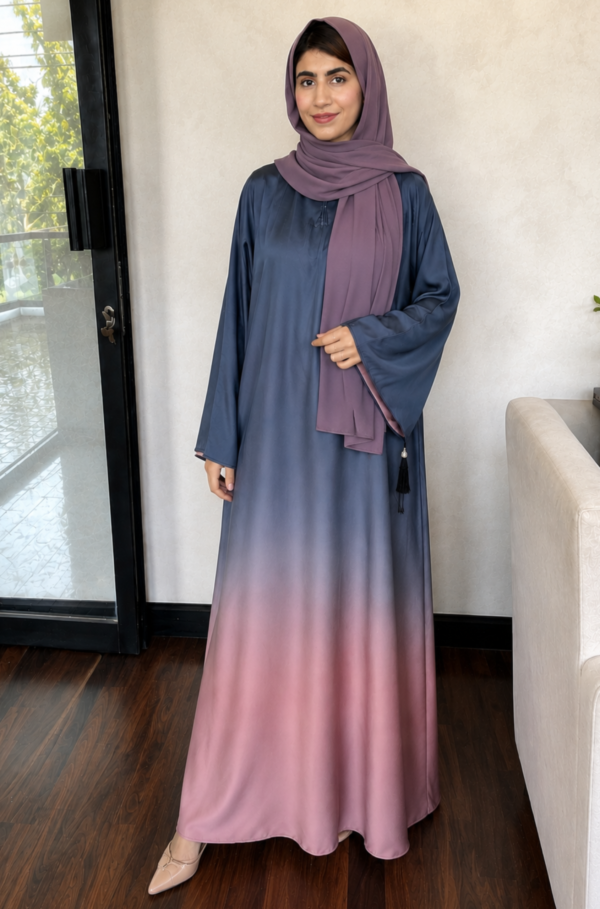 Ayla Ombre Abaya – Two Tone Moonlight Silk