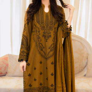 Mustard Bloom Embroidered Pure Lawn 3PC Unstitched Suit