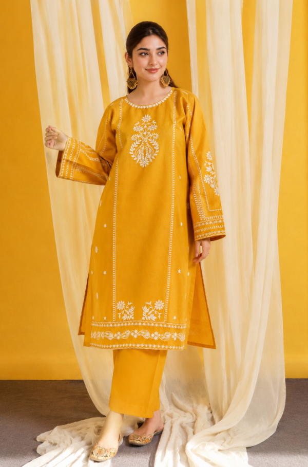 Mustard Bloom Embroidered Summer Lawn 2 Pc Unstitched Suit