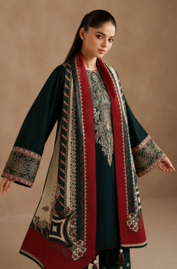 Emerald Noir Embroidered Pure Lawn 3PC Unstitched Suit