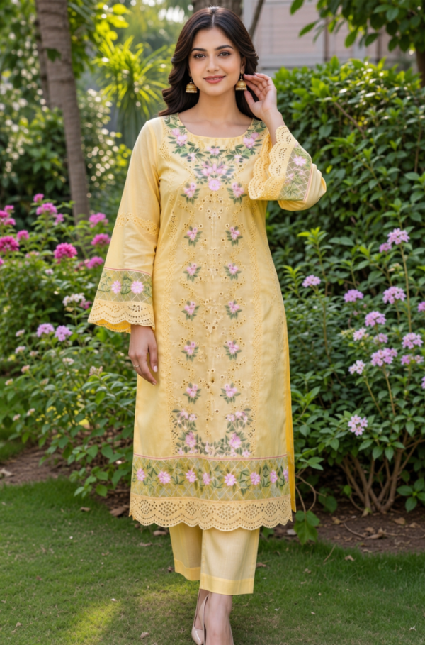 Sunlit Blossom Embroidered Summer Lawn 2 Pc Unstitched Suit