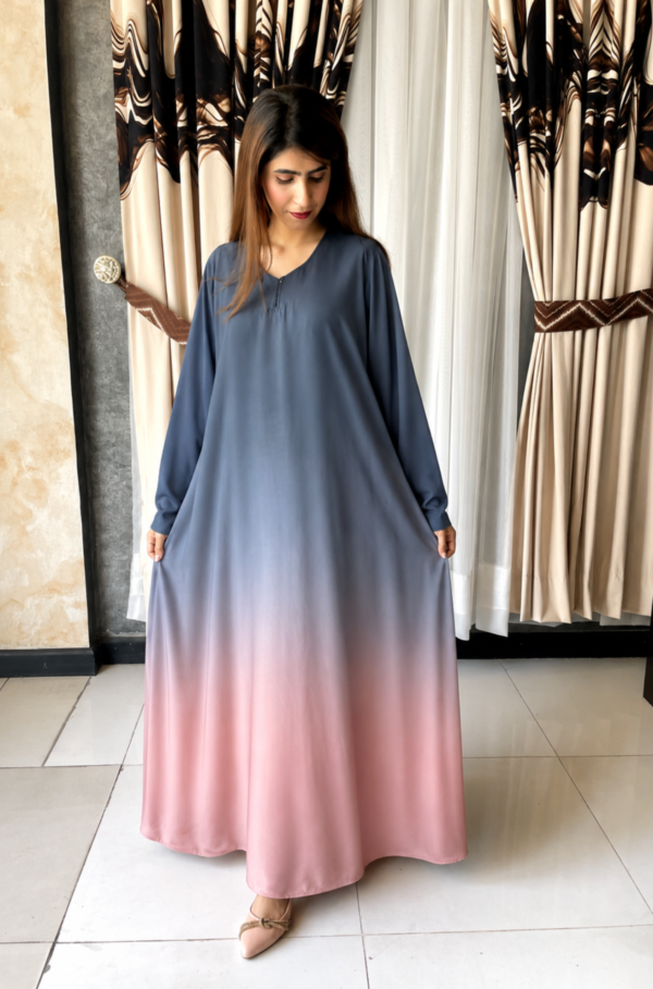 Ayla Ombre Abaya – Two Tone Moonlight Silk