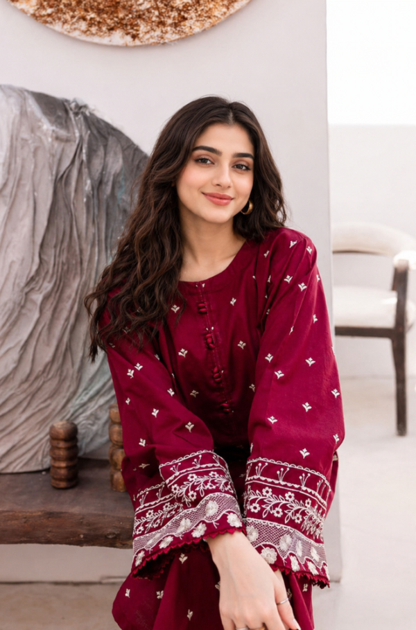 Ruby Bloom Embroidered Summer Lawn 2 Piece Unstitched Suit
