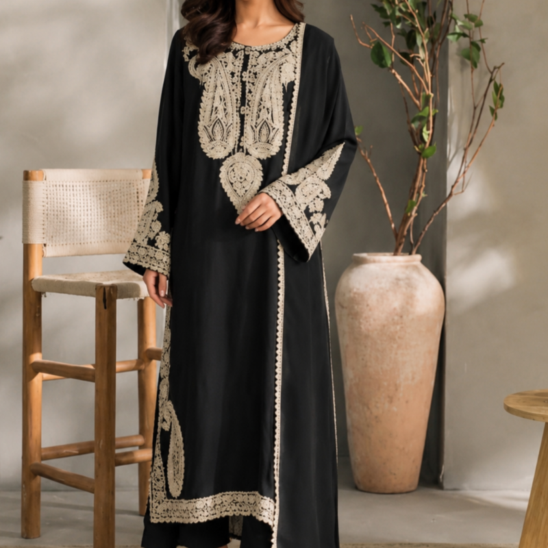Noir Elegance Embroidered Lawn 3PC Unstitched Suit