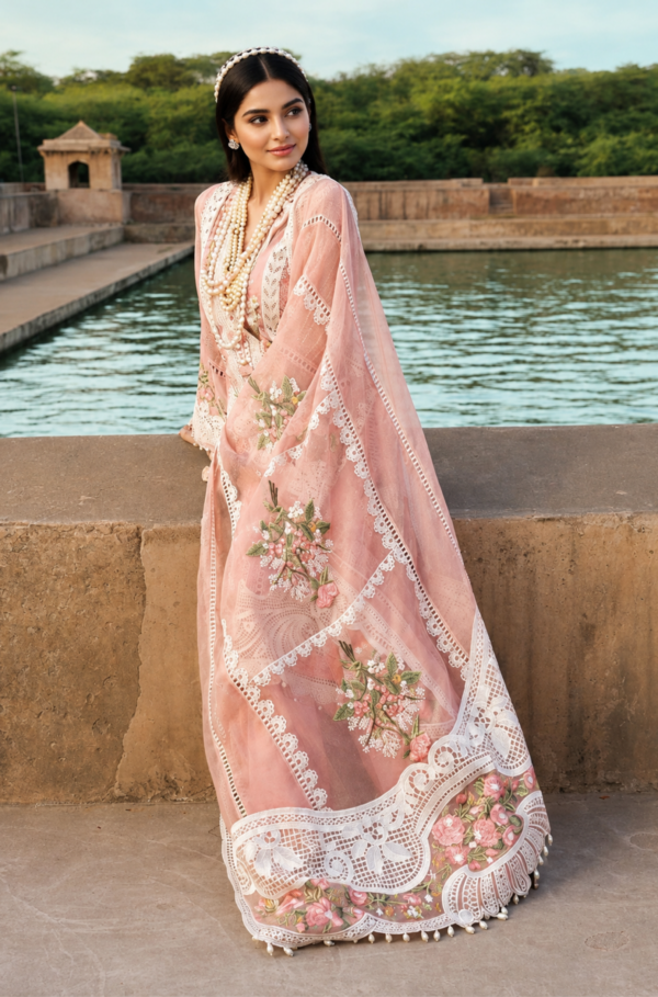 Blush Rose Embroidered Lawn 3PC Unstitched Suit