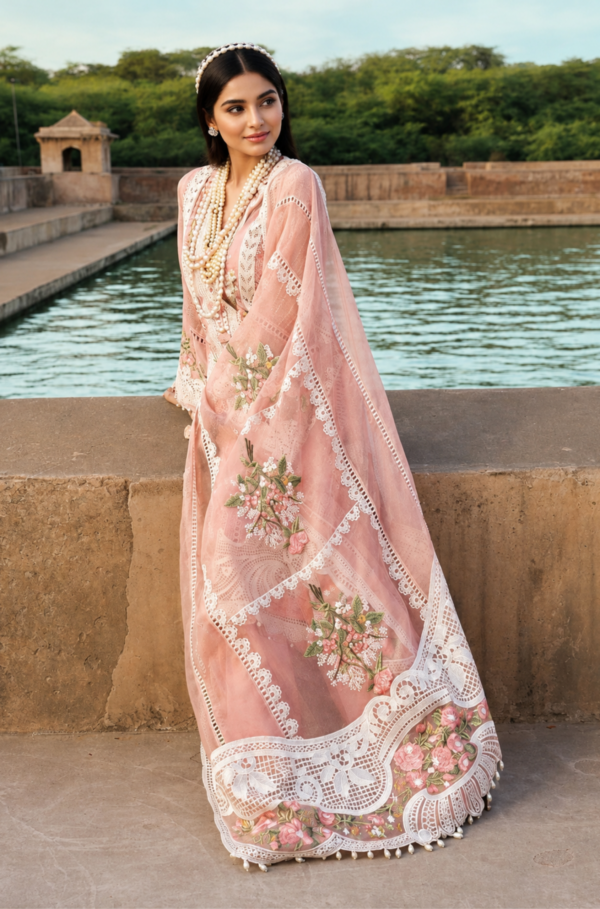 Blush Rose Embroidered Lawn 3PC Unstitched Suit