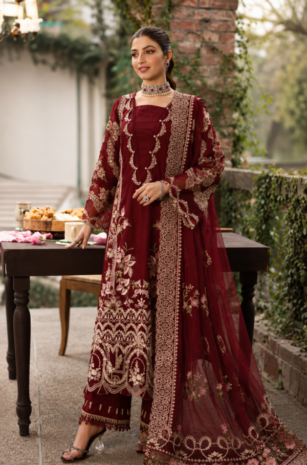 Crimson Noor Heavy Embroidered Lawn 3PC Unstitched Suit