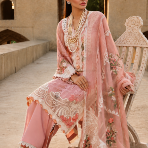 Blush Rose Embroidered Lawn 3PC Unstitched Suit