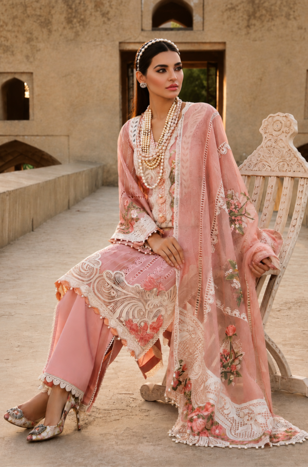 Blush Rose Embroidered Lawn 3PC Unstitched Suit